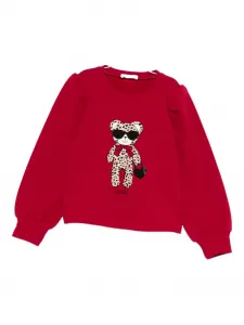 Толстовка с медведем и леопардовым принтом LIU JO, красный