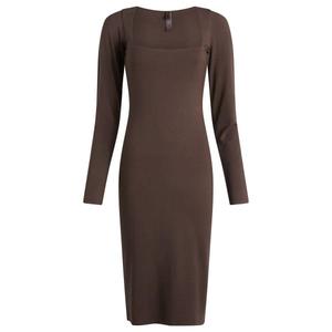Платье миди с длинными рукавами и гладкими слоями Skims, Espresso
