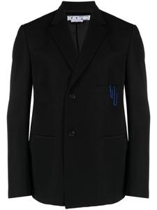 Off-White однобортный пиджак строгого кроя, черный