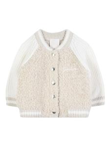 Givenchy Kids фактурный кардиган с рукавами реглан, нейтральный