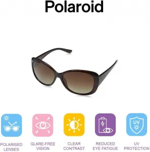 Женские солнцезащитные очки Polaroid P8317/S Butterfly, цвет Havana, диаметр 58 мм, Havana