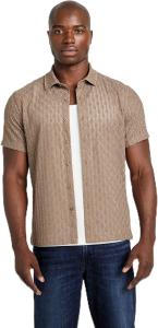Мужская короткая рубашка Reeves Woven от GUESS, Walnut Shell