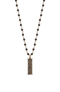 Ожерелье Блестящий дух - тройная защита из оникса Karma and Luck, Black/bronze