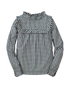 Топ с рюшами на кокетке Hope & Henry, черный