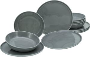 CreaTable, 16735, Chef Collection Grey, обеденный сервиз на 12 предметов, фарфор, серый