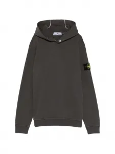 Худи на пуговицах Stone Island, серый
