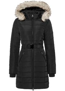 Стеганая куртка с поясом Rainbow, черный