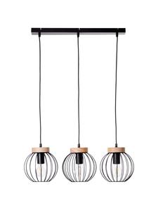 Подвесной светильник Sorana, 3 лампы, 116x65,5x20 см, черный/дерево Brilliant