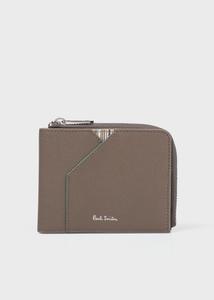 Складной кошелек из зернистой кожи Paul Smith, цвет Grayish Beige