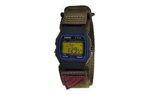 CASIO Мужские часы Retrofit Series с кварцевым механизмом и нейлоновым ремешком, черный циферблат