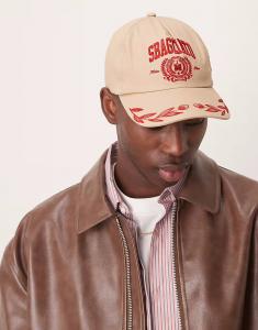 Кепка ASOS DESIGN с вышивкой и козырьком из норки