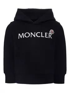 Худи с вышитым логотипом Moncler Enfant, черный