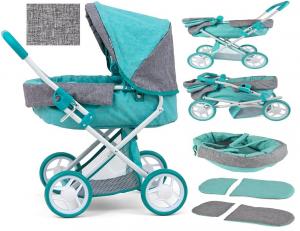 Глубокая кукольная коляска с люлькой Prestige Mint Toy Кукольные коляски Play Toys PakaNiemowlaka