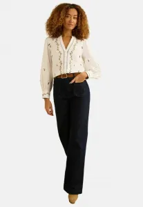 Блузка с длинными рукавами и вырезом на шее для невысоких девушек Love & Roses, Ivory