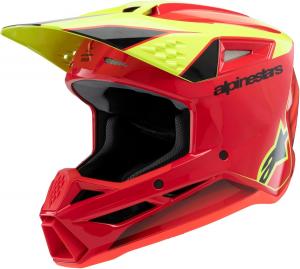 Шлем Alpinestars S-M3 Youth Moto, красный / желтый