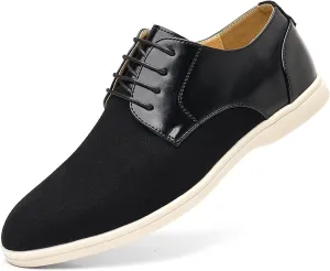 Мужские оксфорды из искусственной замши и кожи, повседневные кроссовки на шнурках, комфортные дерби для работы и офиса ZPLMIDE, черный
