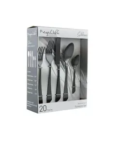 Набор столовых приборов Gibbous из 20 предметов, нержавеющая сталь, металлический сервиз на 4 персоны, черный цвет Megachef, black