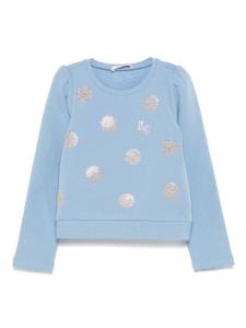 Толстовка LIU JO в горошек, украшенная кристаллами, синий