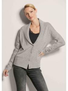 MADELEINE Кардиган из качественного кашемира серебристо-серого/бежевого/меланжевого цвета