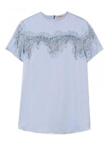 Топ с короткими рукавами, отделанный кружевом TWINSET, фиолетовый