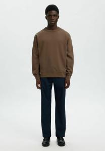 Толстовка Selected Homme SLHRELAXLUKE CREW NECK, Chocolate Chip/Dark Brown