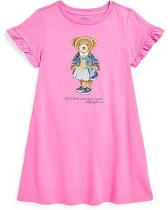 Платье Polo Ralph Lauren Kids Polo Bear Cotton Jersey Dress, цвет Laguna Pink