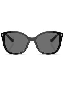 Prada Eyewear солнцезащитные очки Prada Symbole в круглой оправе, черный