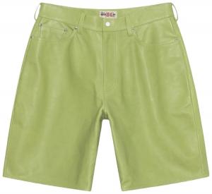 Большие кожаные шорты Stussy цвета лайма, зеленый