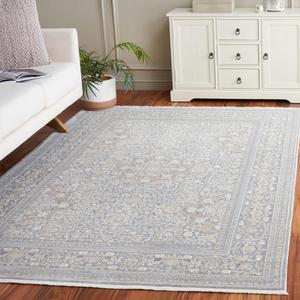 Ковер SAFAVIEH, 191 x 191 см, Harlow Collection, круглый, Ivory & Blue Grey, современный дизайн, не линяет и прост в уходе, противоскользящий, идеален для помещений с высокой проходимостью: гостиная, спальня, столовая (HAR108A-6SQ)