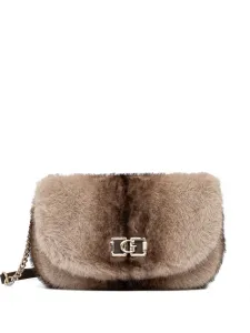 Сумка-сэтчел с цепочкой и логотипом Guess Usa, бежевый