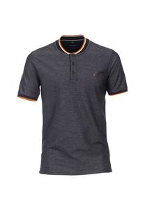 Рубашка поло с коротким рукавом воротником-стойкой и контрастными полосками Casamoda, синий