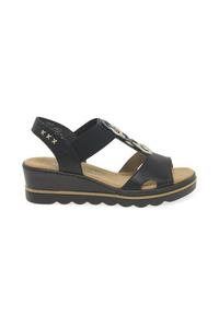 Босоножки на танкетке 'Medal' Rieker, черный