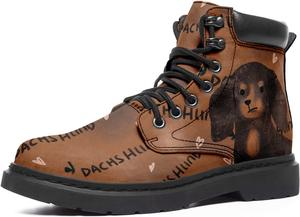 Классические ботинки с принтом собаки для женщин, повседневные ботильоны на шнуровке, плоские модные массивные зимние ботинки для любителей собак Coolcustomize, Dachshund