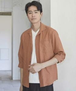 Рубашка с рукавами 3/4 из ткани Tuck Stripe Lawn