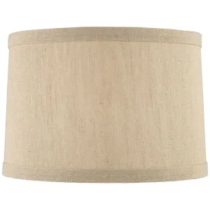 Небольшой абажур для настольной лампы в форме барабана из льна бежевого цвета, высота 38 см (верхняя часть) x 41 см (нижняя часть) x 28 см (наклонная часть) x 28 см (высота) (в виде паука). Сменный абажур с держателем и навершием Springcrest