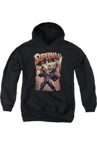 Супермен худи с молнией спереди Gildan, черный
