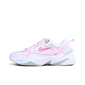 Nike Женские низкие массивные кроссовки M2K Tekno PU, текстильная амортизация, износостойкость, увеличение высоты, розовый цвет
