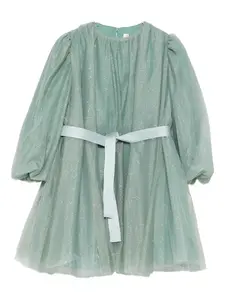 Платье с объемными рукавами Il Gufo, зеленый