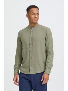 BLEND Льняная рубашка BHMLines зеленого цвета