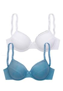 Бюстгальтер на косточках NUANCE T-shirt Bra, цвет dusty blue/white