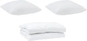 Одеяло с подушкой, 3 шт., белое, из микрофибры vidaXL