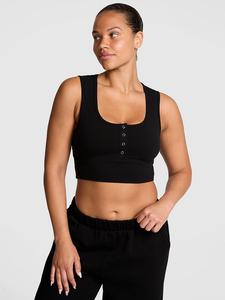 Хлопковый бюстгальтер-хенли с круглым вырезом на весь день Pink, pure black