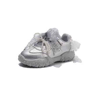 Износостойкие низкие детские кроссовки для повседневной жизни TONYBEAR, серебряный