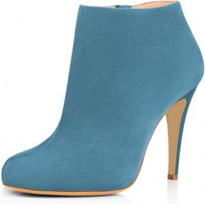 Женские модные ботильоны FSJ с заостренным носком, на высоком каблуке-стилетто, удобные ботинки с боковой молнией, размеры США 4-15, Sky Blue/Suede