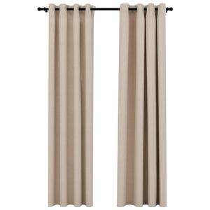 VidaXL Плотные шторы с люверсами под лен 2 шт. Бежевые 140х245 см.