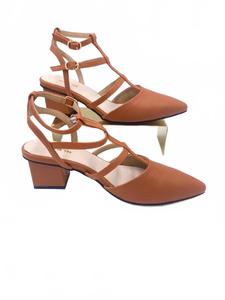 Женские гладиаторские сандалии на квадратном каблуке, коричневые ALL BLACK