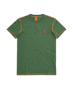 Зеленая хлопковая футболка с коротким рукавом Sun68, зеленый