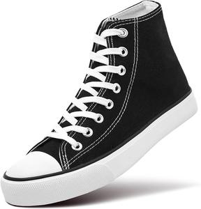 Женские холщовые кроссовки, высокие шнуровки, повседневная обувь для прогулок Zgr, черный