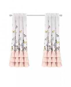 Комплект штор Flutter Butterfly с рюшами 52 x 63 дюйма Lush Décor, розовый