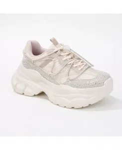 Розовые кроссовки с пайетками Mesh Berness